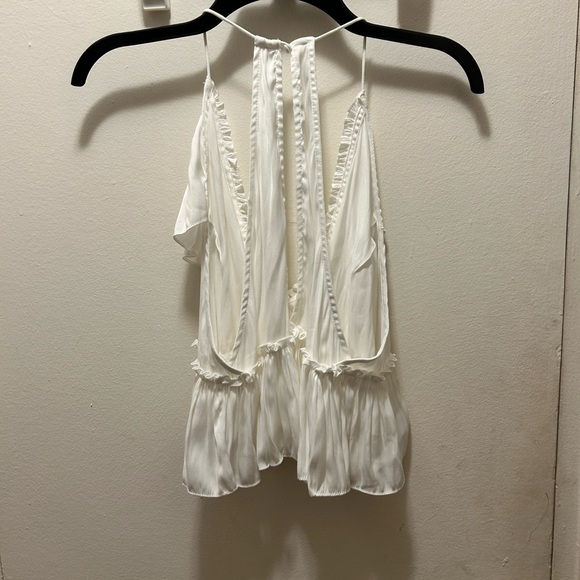 Heartbreaker White Ruffled Cropped Tank Top - Picture 3 of 7